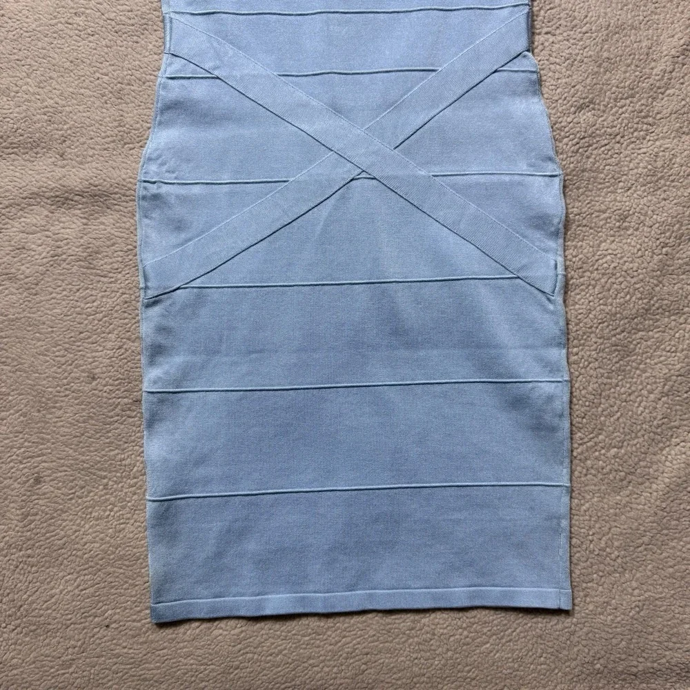 Tata Jolie Dress Womens‎ Large Aqua Blue Sleeveless Cross Strap Accent Mini NEW